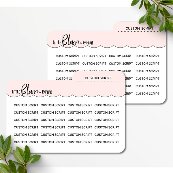 MINI Scripts | 2 CUSTOM SCRIPT options per sheet!