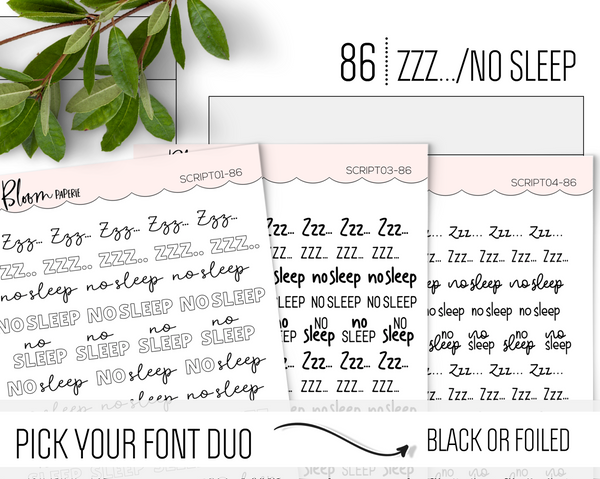 ZZZ... / NO SLEEP - Script Icons
