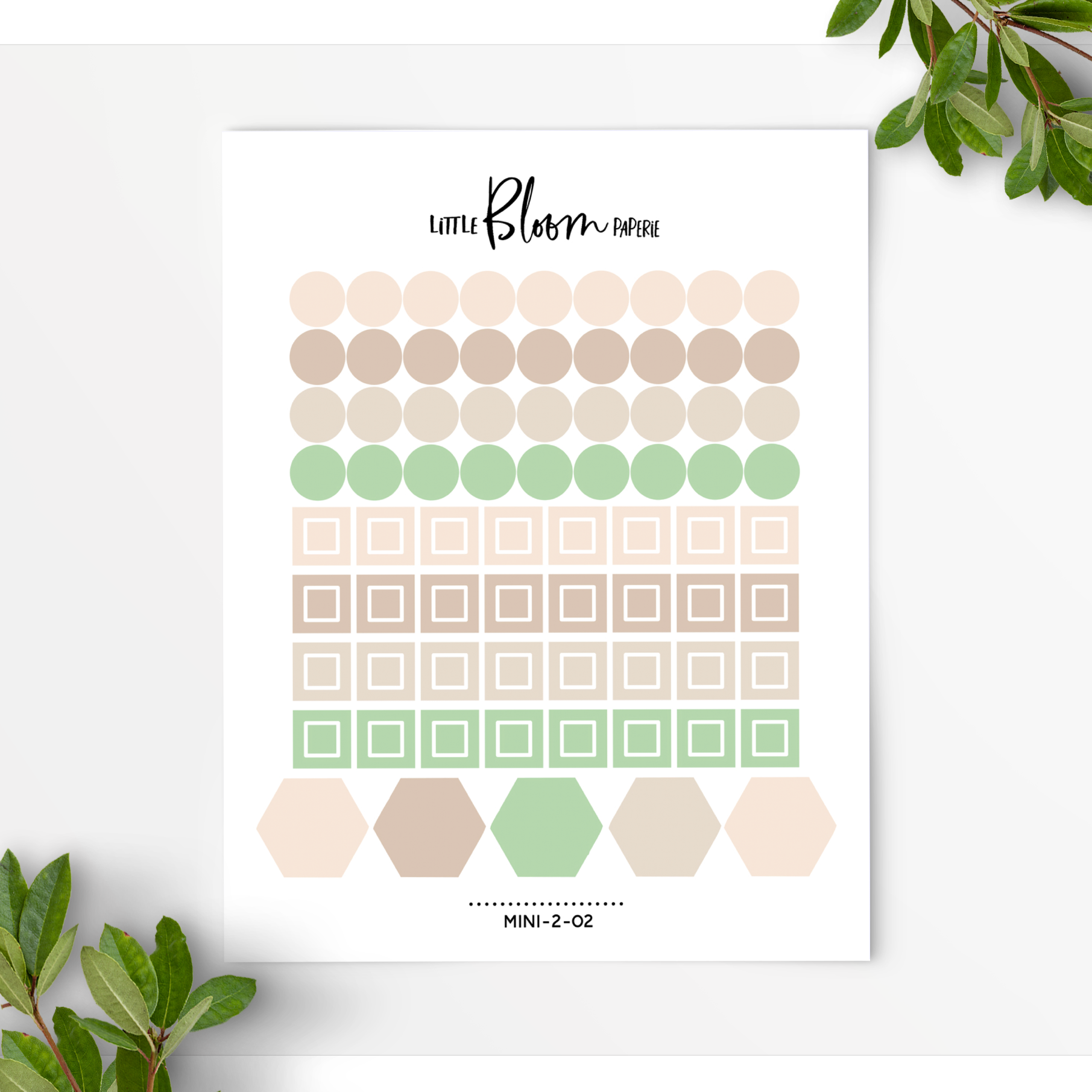 Mixed Checklist items-dots, squares