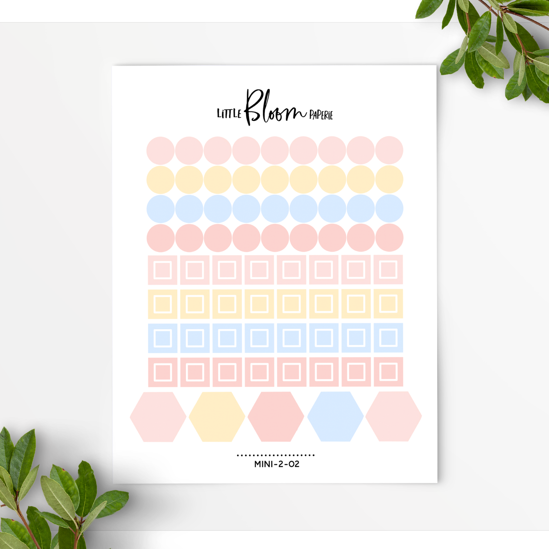 Mixed Checklist items-dots, squares