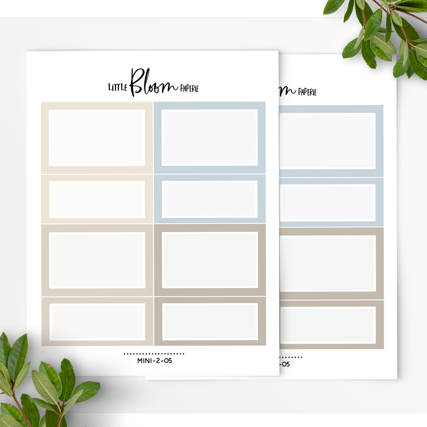 2 sheets of Half and Quarter boxes | Square