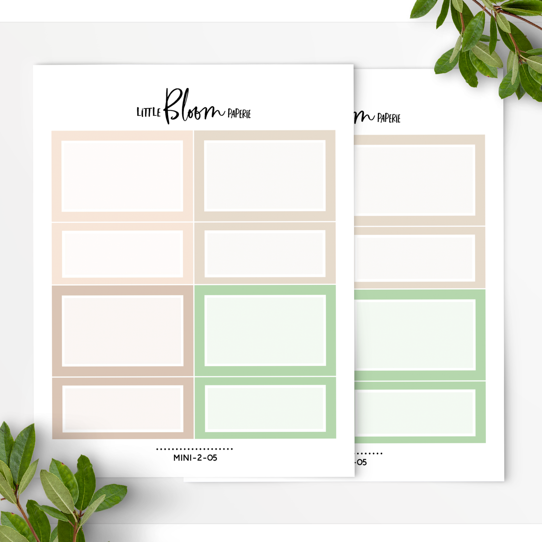 2 sheets of Half and Quarter boxes | Square