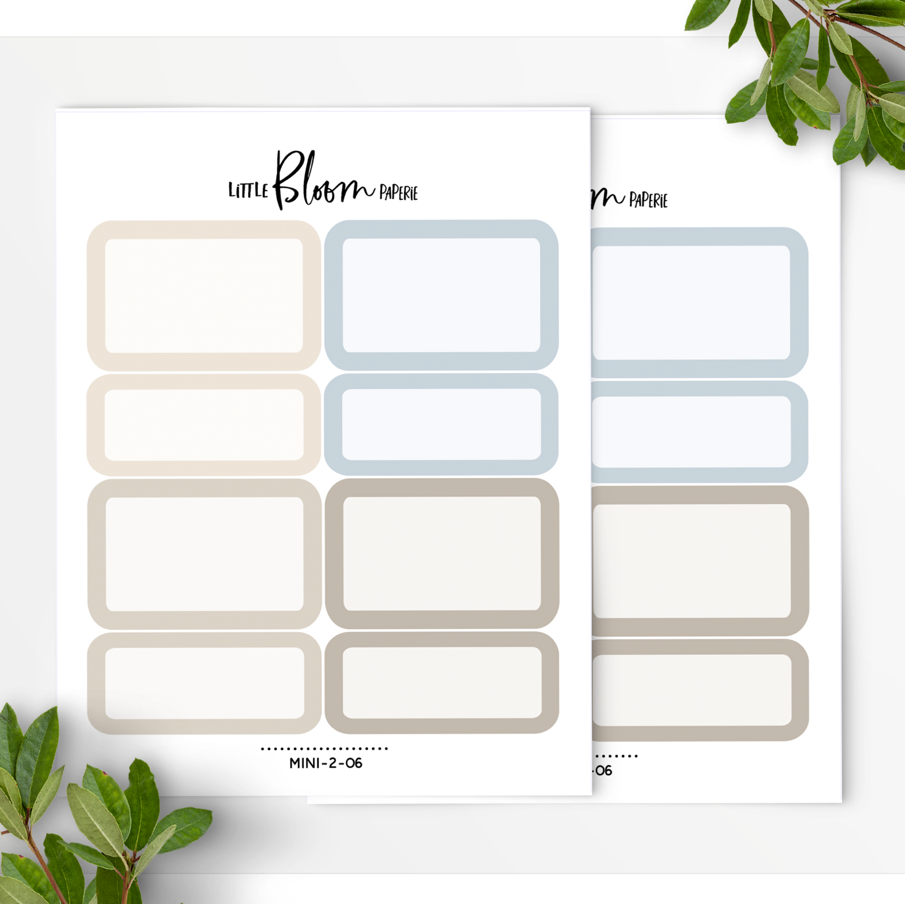 2 sheets of Half and Quarter boxes | Rounded