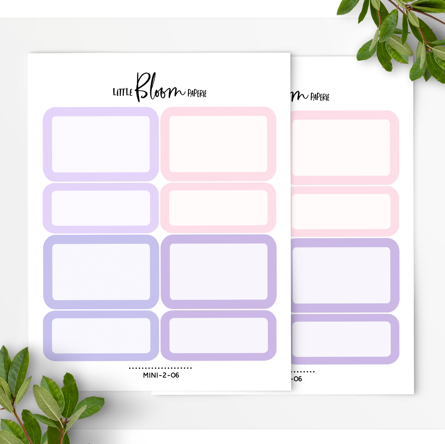 2 sheets of Half and Quarter boxes | Rounded