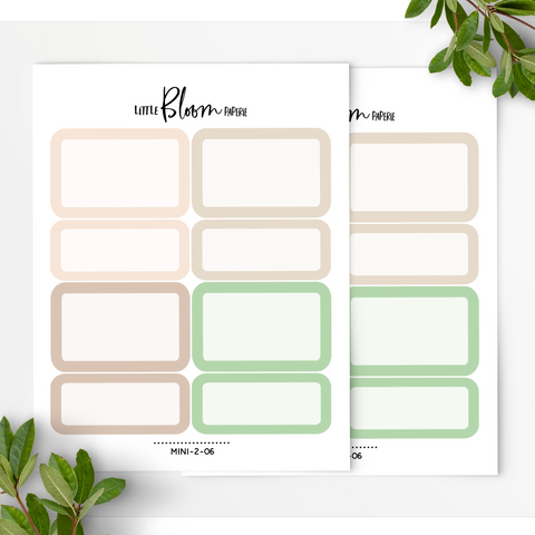 2 sheets of Half and Quarter boxes | Rounded