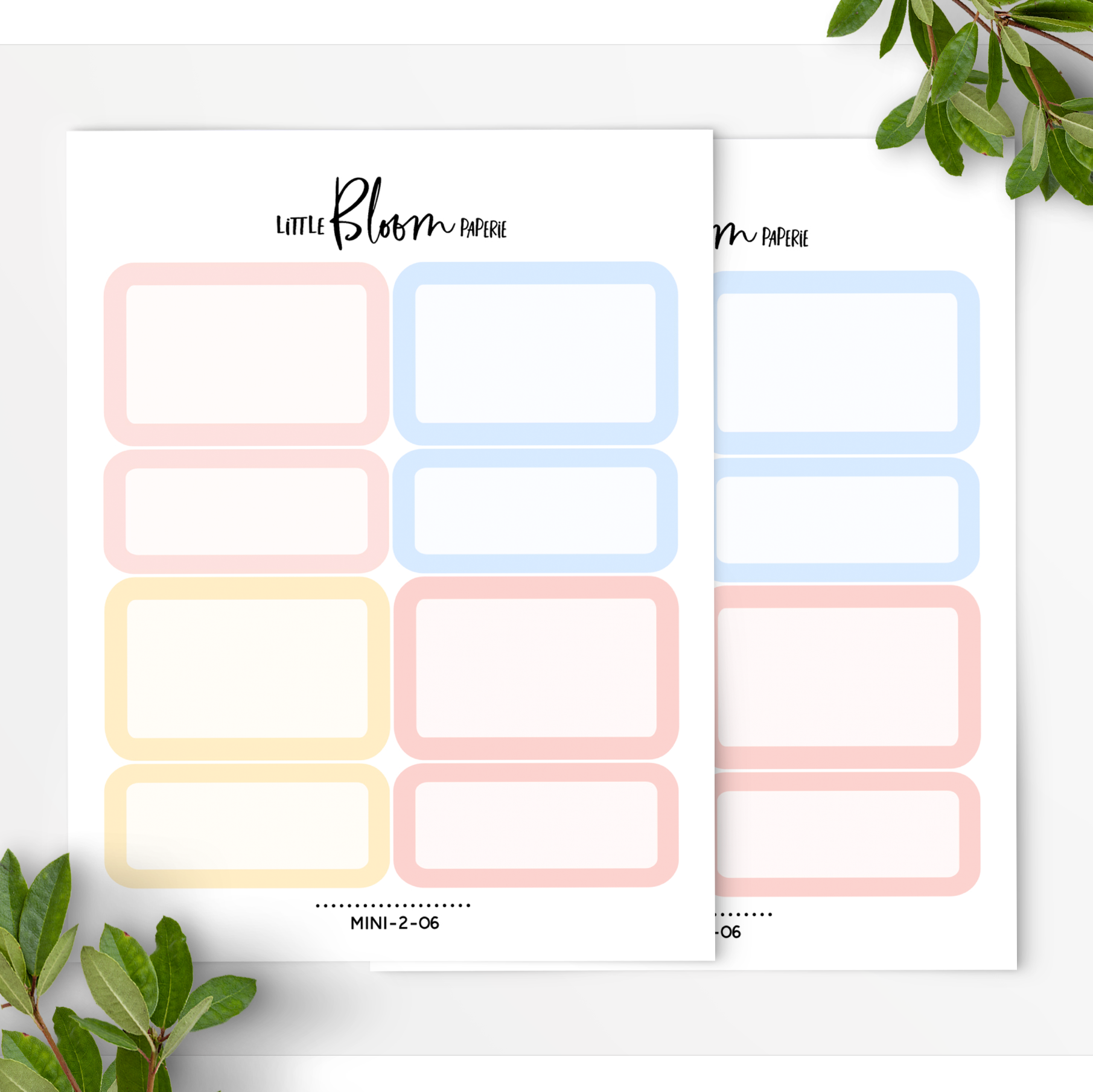 2 sheets of Half and Quarter boxes | Rounded