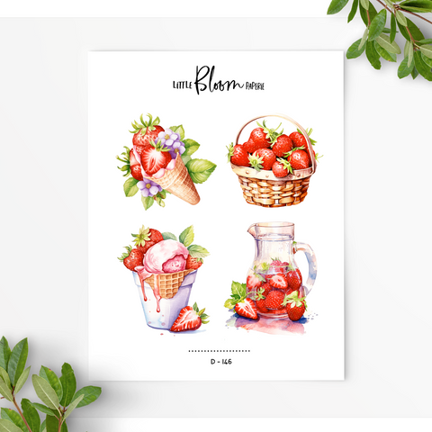 Fresh Strawberries - 02 | Journaling Deco