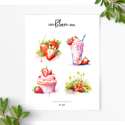 Fresh Strawberries - 03 | Journaling Deco