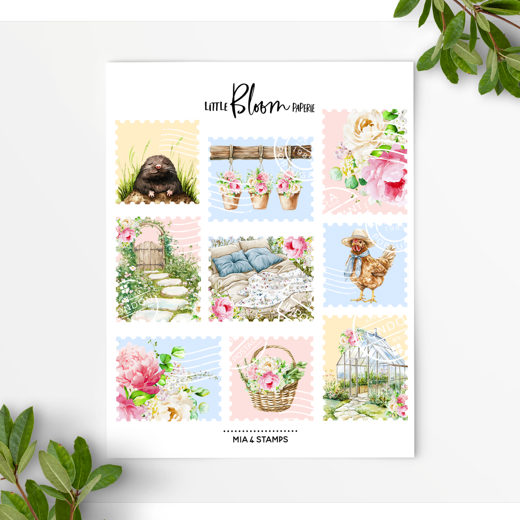 Mia V4 decorative stamps
