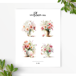 Pink flowers - 01  | Journaling Deco
